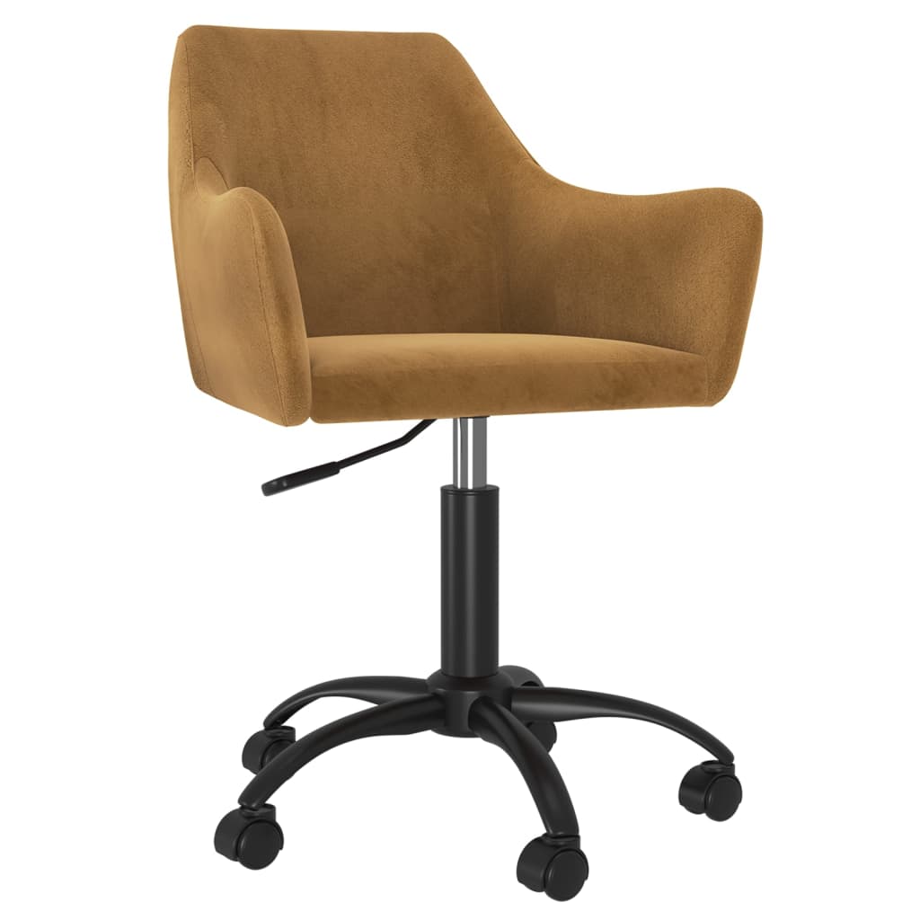 Pasukama biuro kėdė, rudos spalvos, aksomas (330982) 
