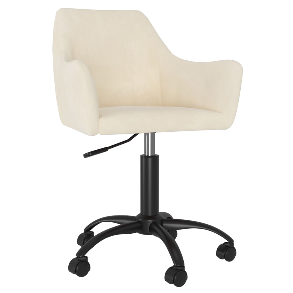 Pasukama biuro kėdė, kreminės spalvos, aksomas (330983)