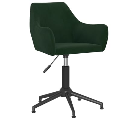 vidaXL Cadeiras de jantar giratórias 4 pcs veludo verde-escuro