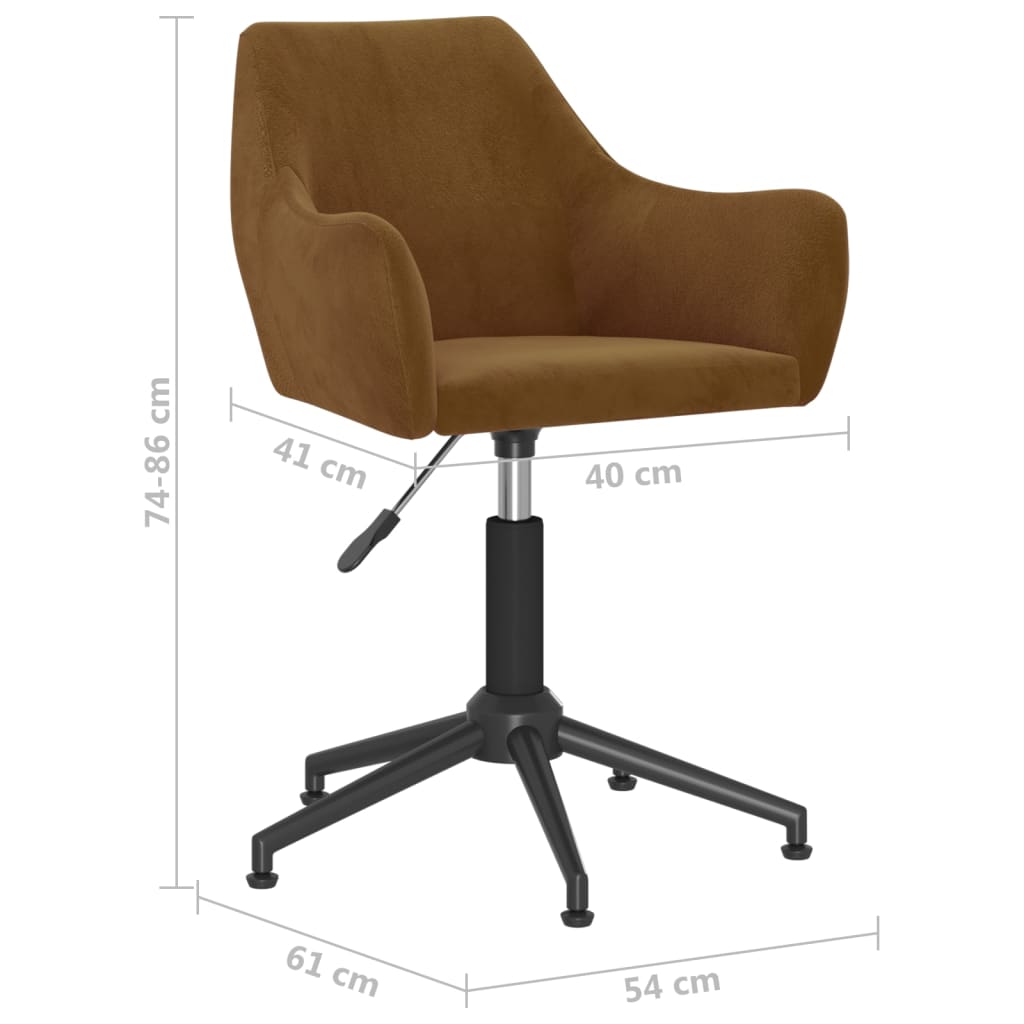 Въртящи се трапезни столове, 4 бр, кафяви, кадифе