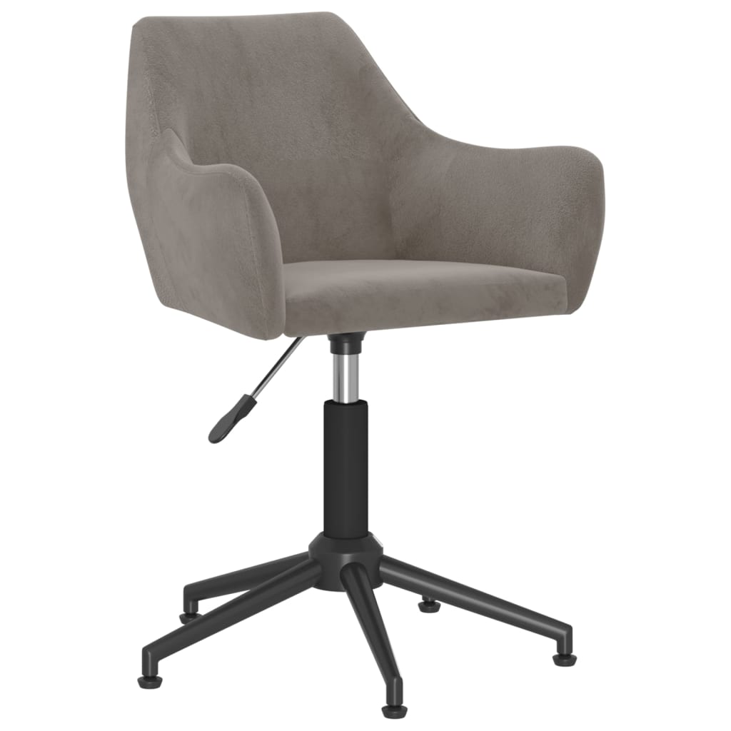 Pasukama biuro kėdė, šviesiai pilkos spalvos, aksomas (330996)