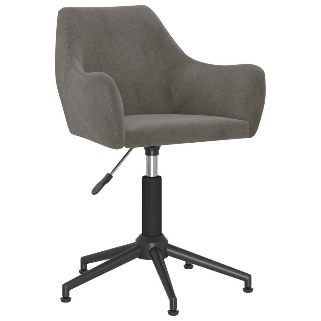 Pasukama biuro kėdė, tamsiai pilkos spalvos, aksomas (330997)