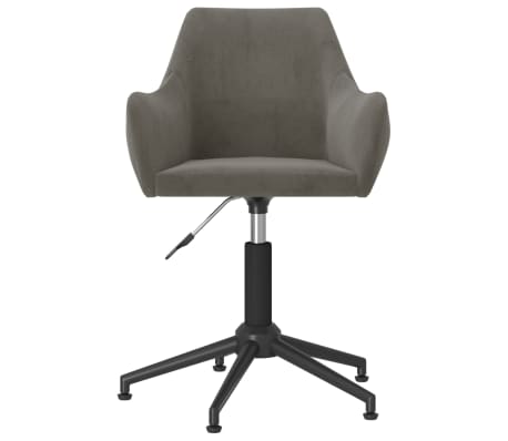 vidaXL Chaise pivotante de bureau Gris foncé Velours