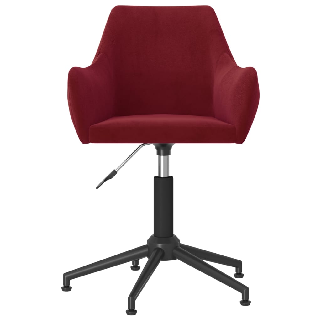 vidaXL Chaise pivotante de bureau Rouge bordeaux Velours