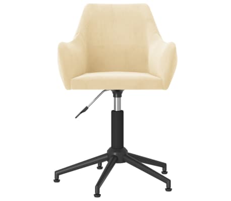 vidaXL Chaise pivotante de bureau Crème Velours