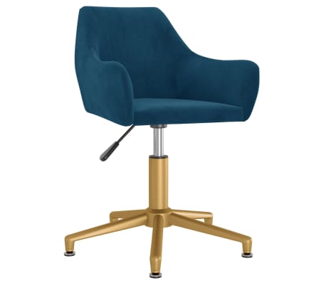 vidaXL Pasukamos valgomojo kėdės, 4vnt., mėlynos spalvos, aksomas