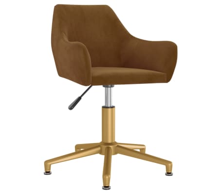 vidaXL Pasukamos valgomojo kėdės, 6vnt., rudos spalvos, aksomas