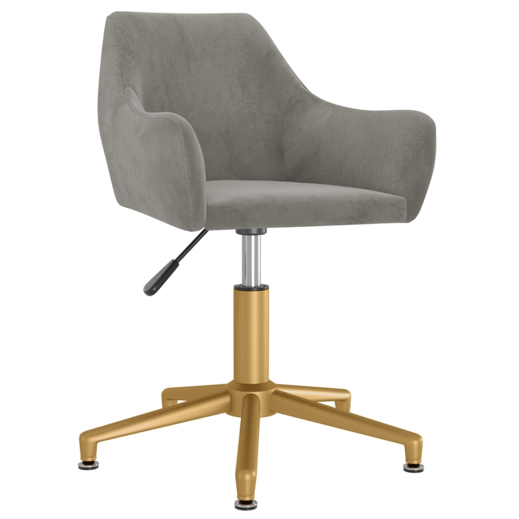 Pasukama biuro kėdė, šviesiai pilkos spalvos, aksomas (331029)