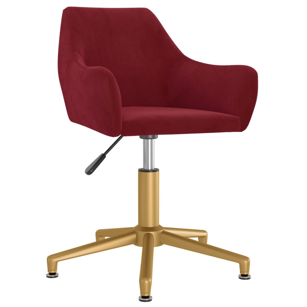 Pasukama biuro kėdė, raudonojo vyno spalvos, aksomas (331034)