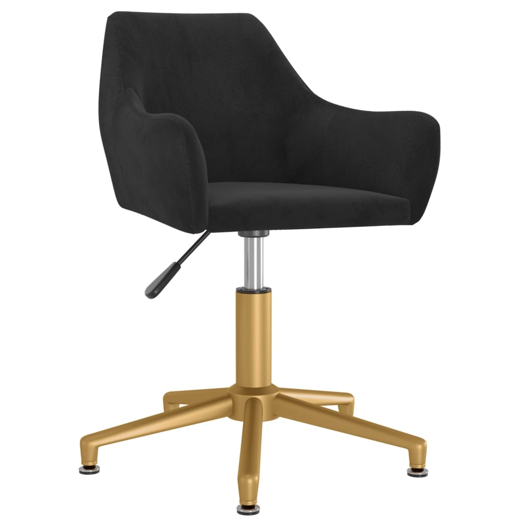 Pasukama biuro kėdė, juodos spalvos, aksomas (331035)