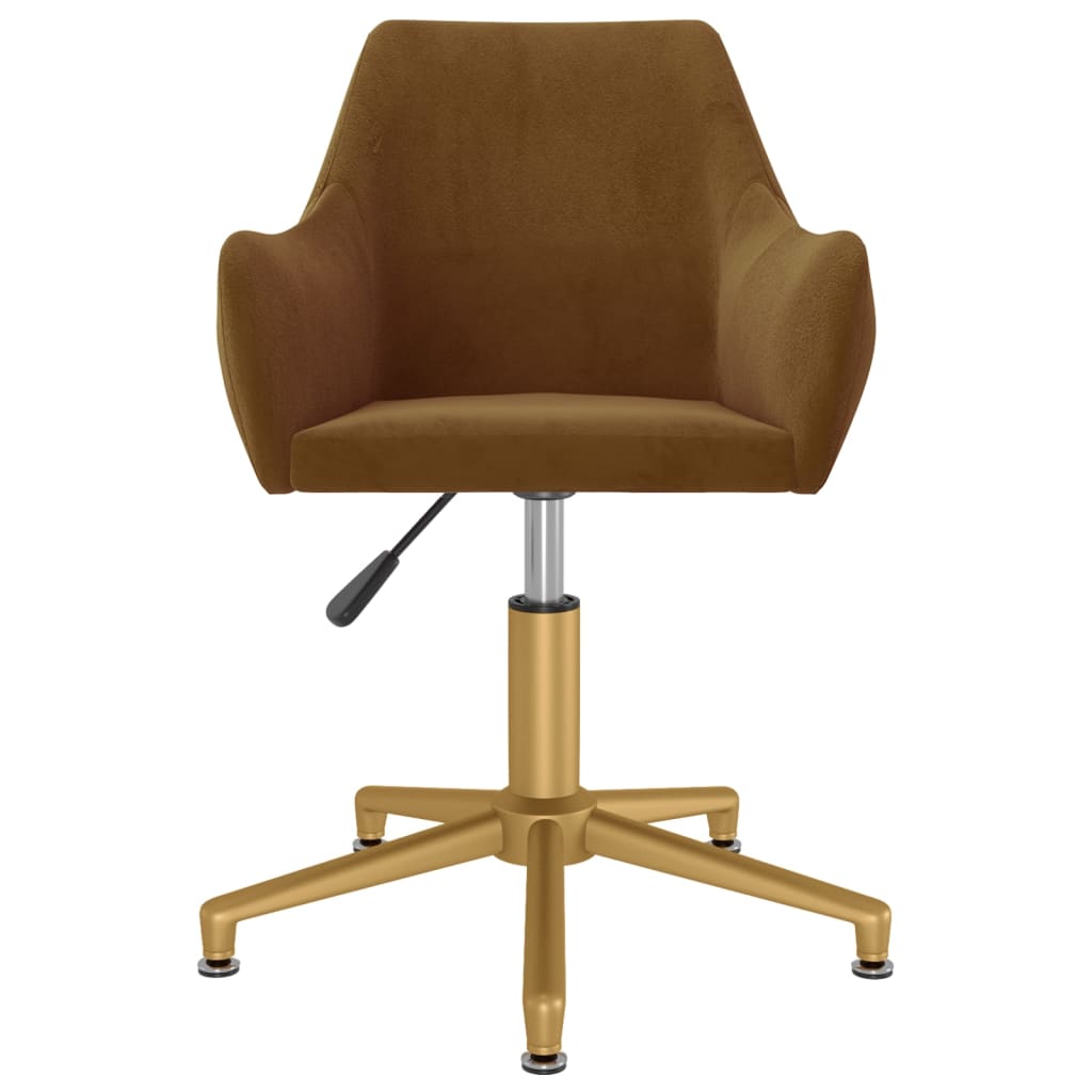 vidaXL Chaise pivotante de bureau Marron Velours