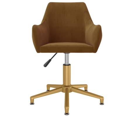 vidaXL Chaise pivotante de bureau Marron Velours