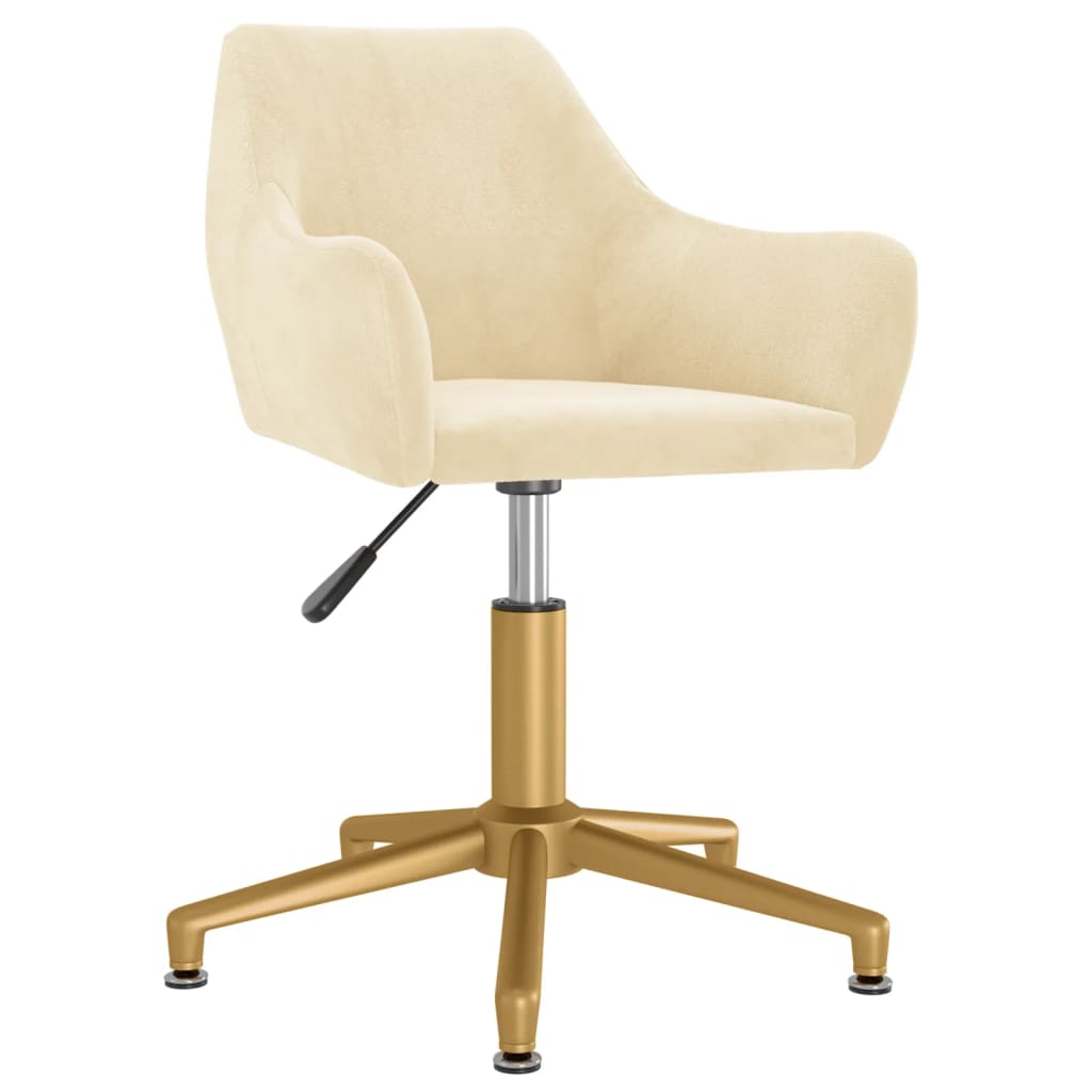 vidaXL Sedia da Ufficio Girevole Crema in Velluto