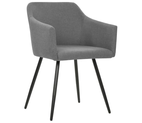 vidaXL Dining Chairs 6 pcs Light Grey Fabric