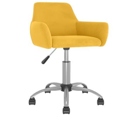 vidaXL Chaises pivotantes à manger lot de 6 Jaune Velours