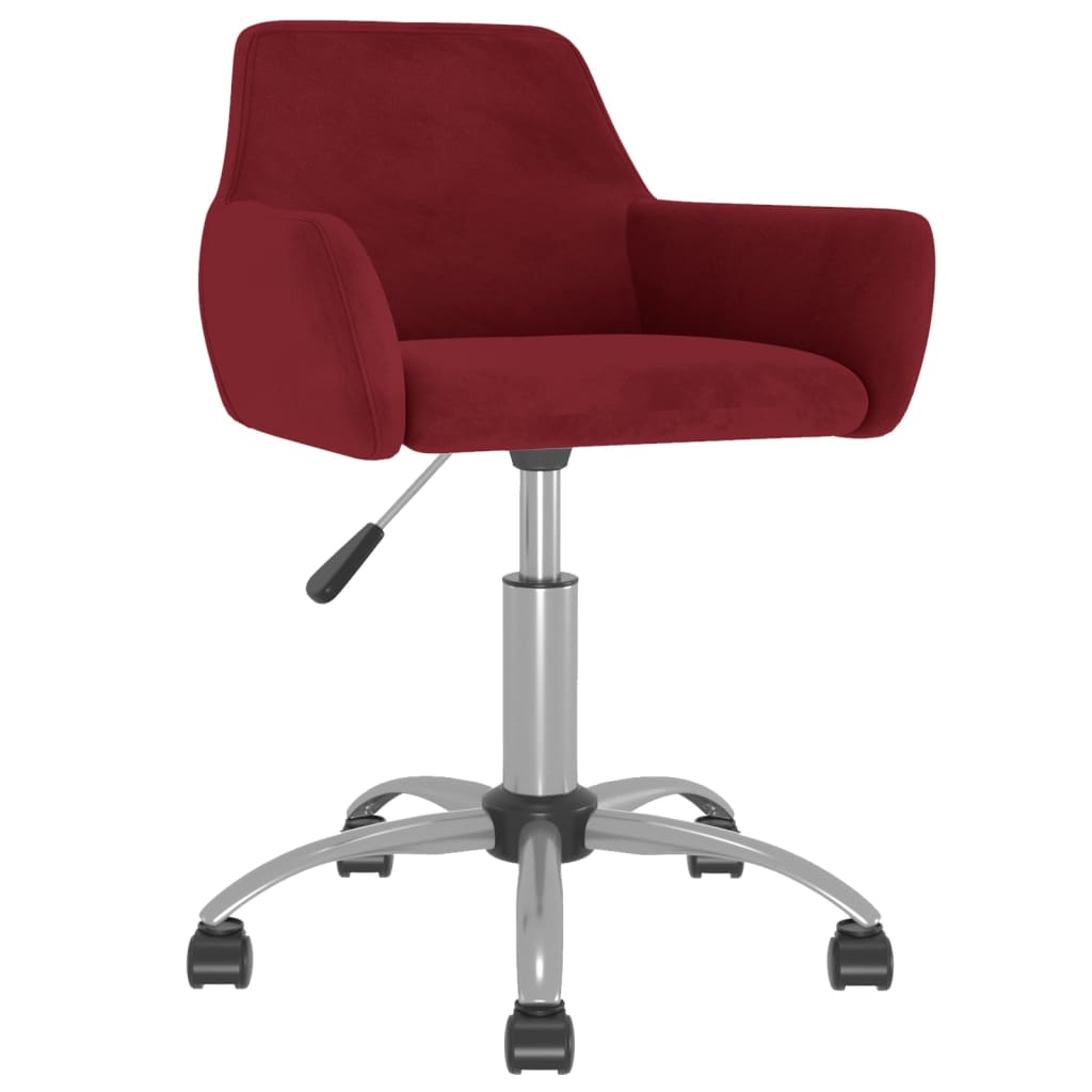 Pasukama biuro kėdė, raudonojo vyno spalvos, aksomas (331068)