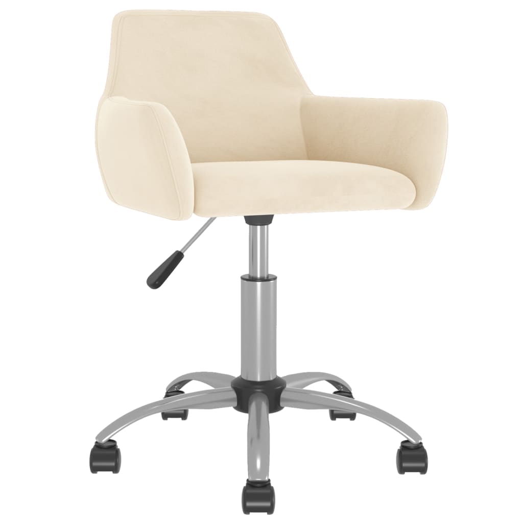 Pasukama biuro kėdė, kreminės spalvos, aksomas (331072)