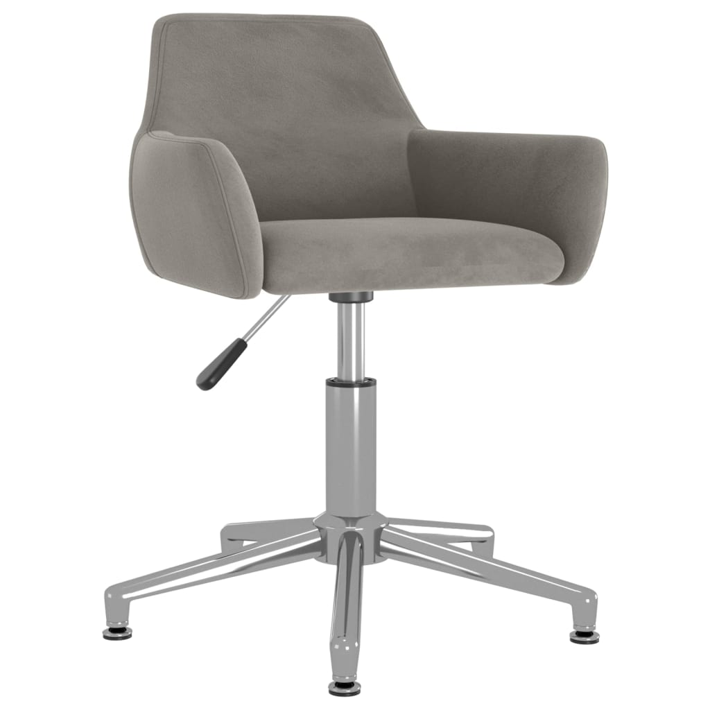 Chaise pivotante de bureau Gris clair Velours