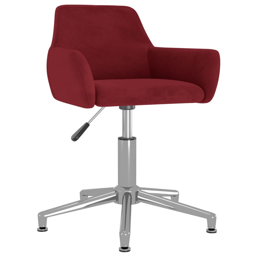 Pasukama biuro kėdė, raudonojo vyno spalvos, aksomas (331090)