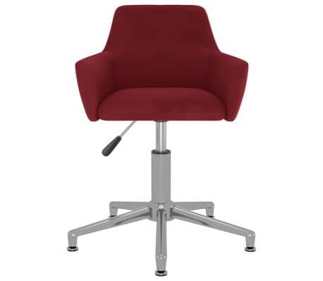 vidaXL Chaise pivotante de bureau Rouge bordeaux Velours