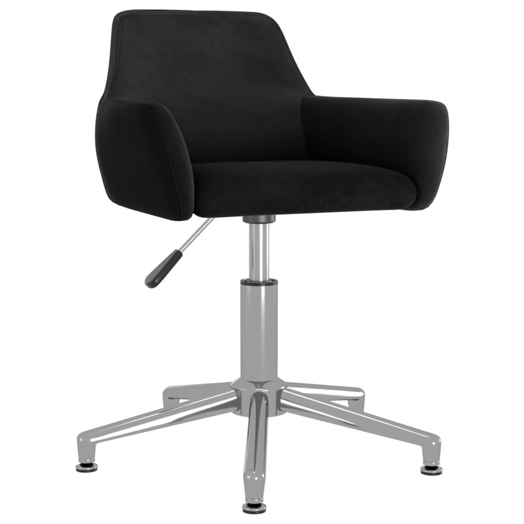 Pasukama biuro kėdė, juodos spalvos, aksomas (331091) 