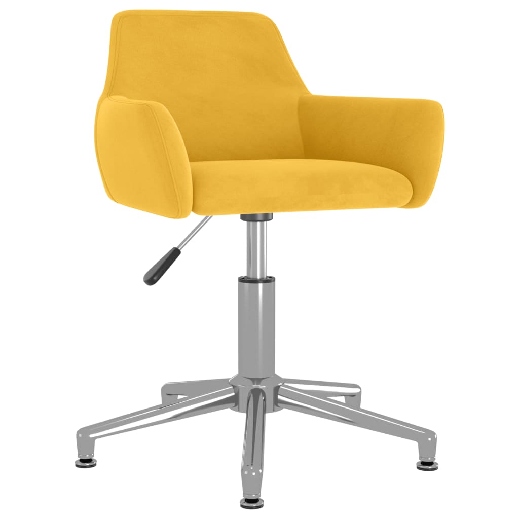 Pasukama biuro kėdė, geltonos spalvos, aksomas (331092) 