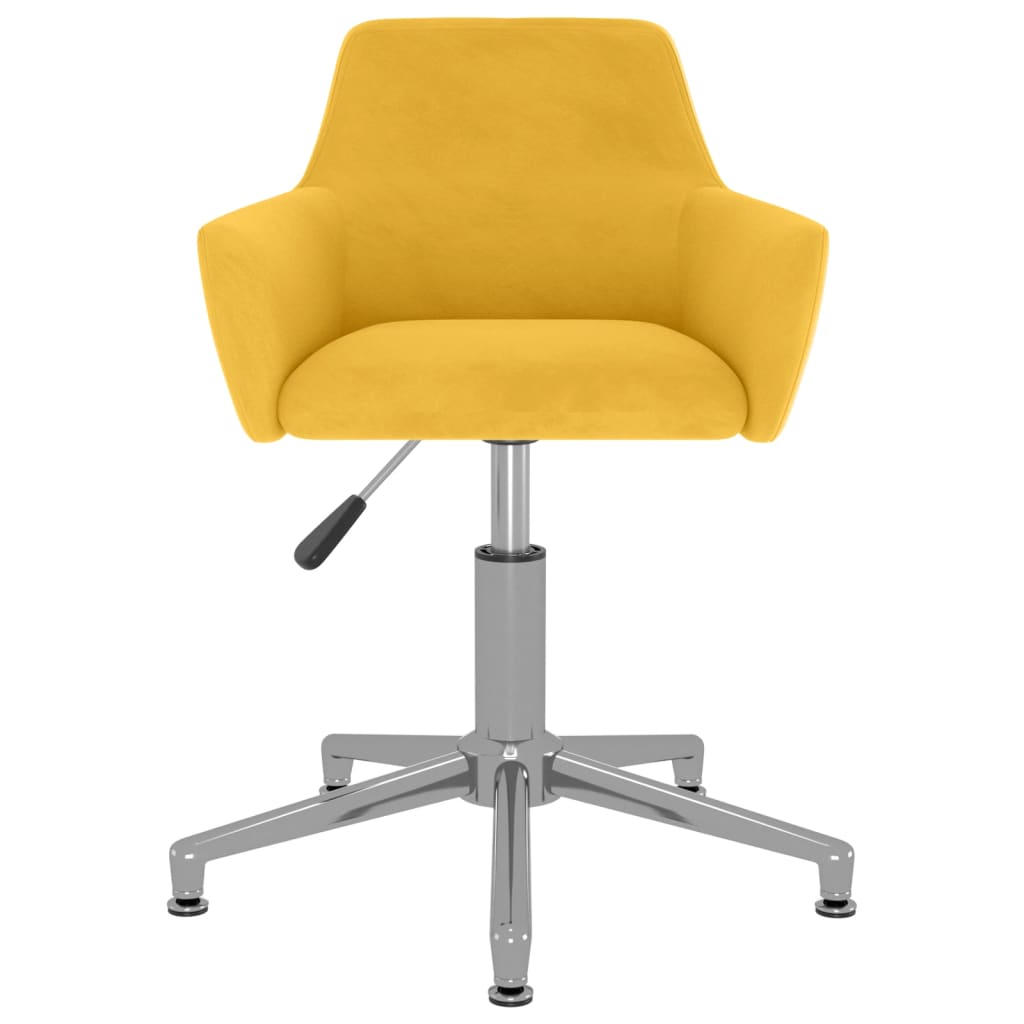vidaXL Pasukama biuro kėdė, geltonos spalvos, aksomas (331092)