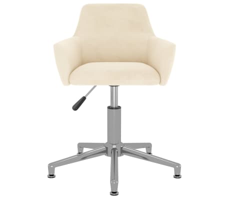 vidaXL Chaise pivotante de bureau Crème Velours