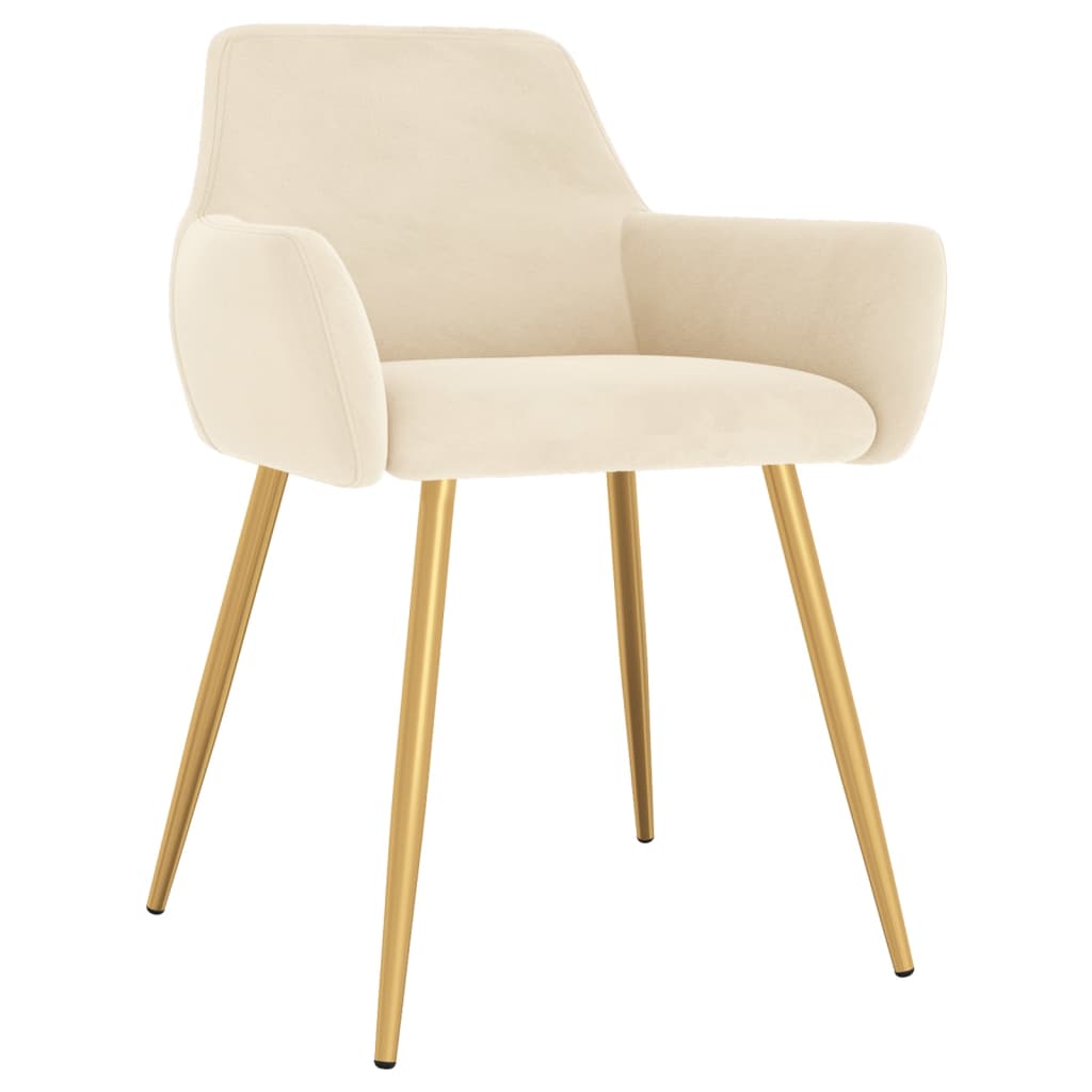 

vidaXL Eetkamerstoelen 6 st fluweel crèmekleurig