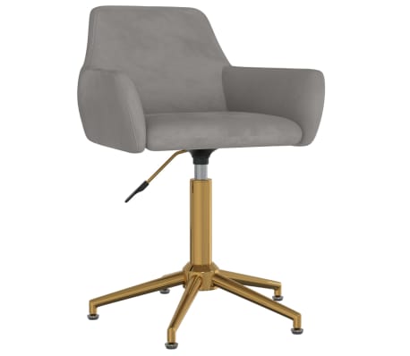 vidaXL Chaises &agrave; manger pivotantes lot de 4 Gris clair Velours