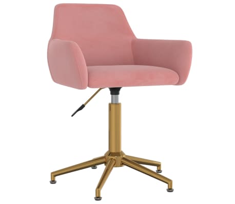 vidaXL Chaises &agrave; manger pivotantes lot de 4 Rose Velours