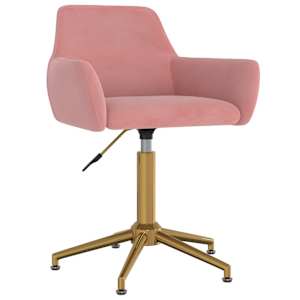 vidaXL Chaises &agrave; manger pivotantes lot de 4 Rose Velours