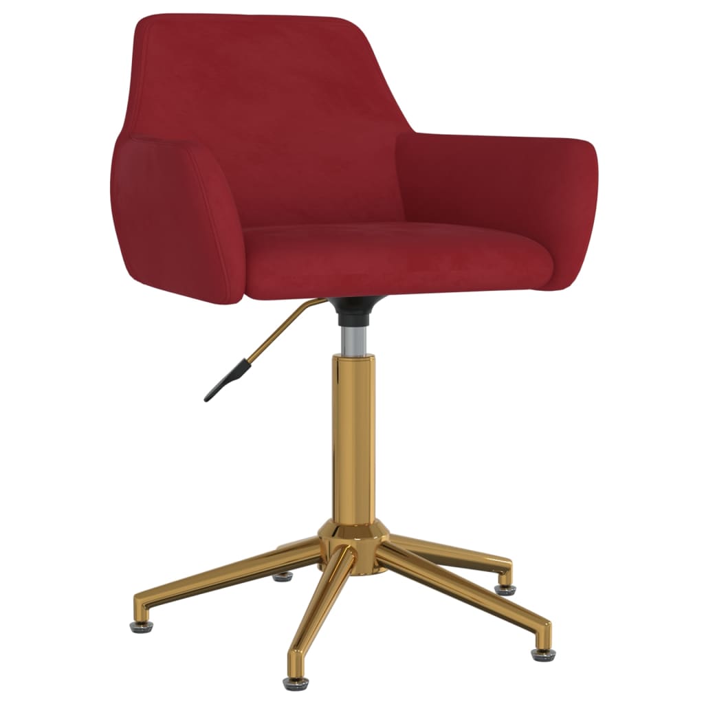 vidaXL Sillas de comedor giratorias 4 unidades terciopelo rojo tinto