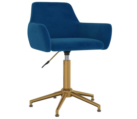 vidaXL Eetkamerstoelen draaibaar 6 st fluweel blauw