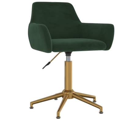 vidaXL Chaises pivotantes &agrave; manger lot de 6 Vert fonc&eacute; Velours