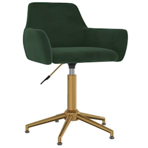 vidaXL Chaises pivotantes &agrave; manger lot de 6 Vert fonc&eacute; Velours