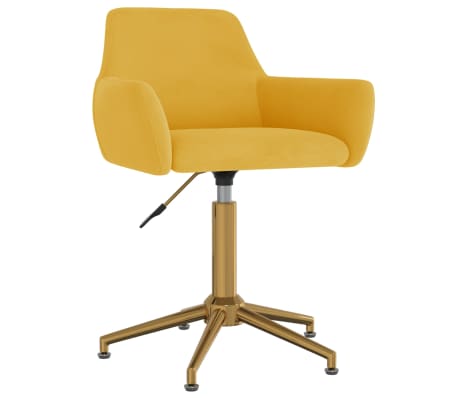 vidaXL Chaises pivotantes &agrave; manger lot de 6 Jaune Velours