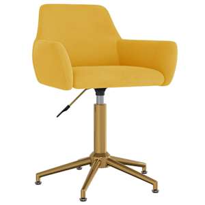 vidaXL Chaises pivotantes &agrave; manger lot de 6 Jaune Velours