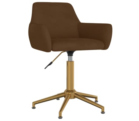 vidaXL Obrotowe krzesła stołowe, 6 szt., brązowe, obite aksamitem