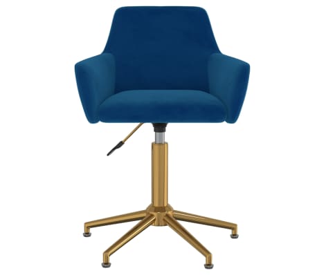 vidaXL Chaise pivotante de bureau Bleu Velours