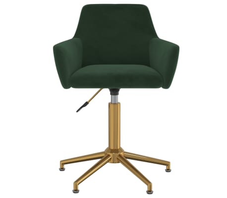 vidaXL Chaise pivotante de bureau Vert foncé Velours