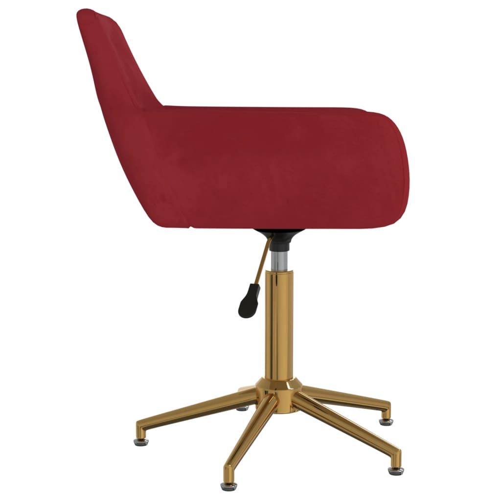 Okretna uredska stolica crvena boja vina baršunasta