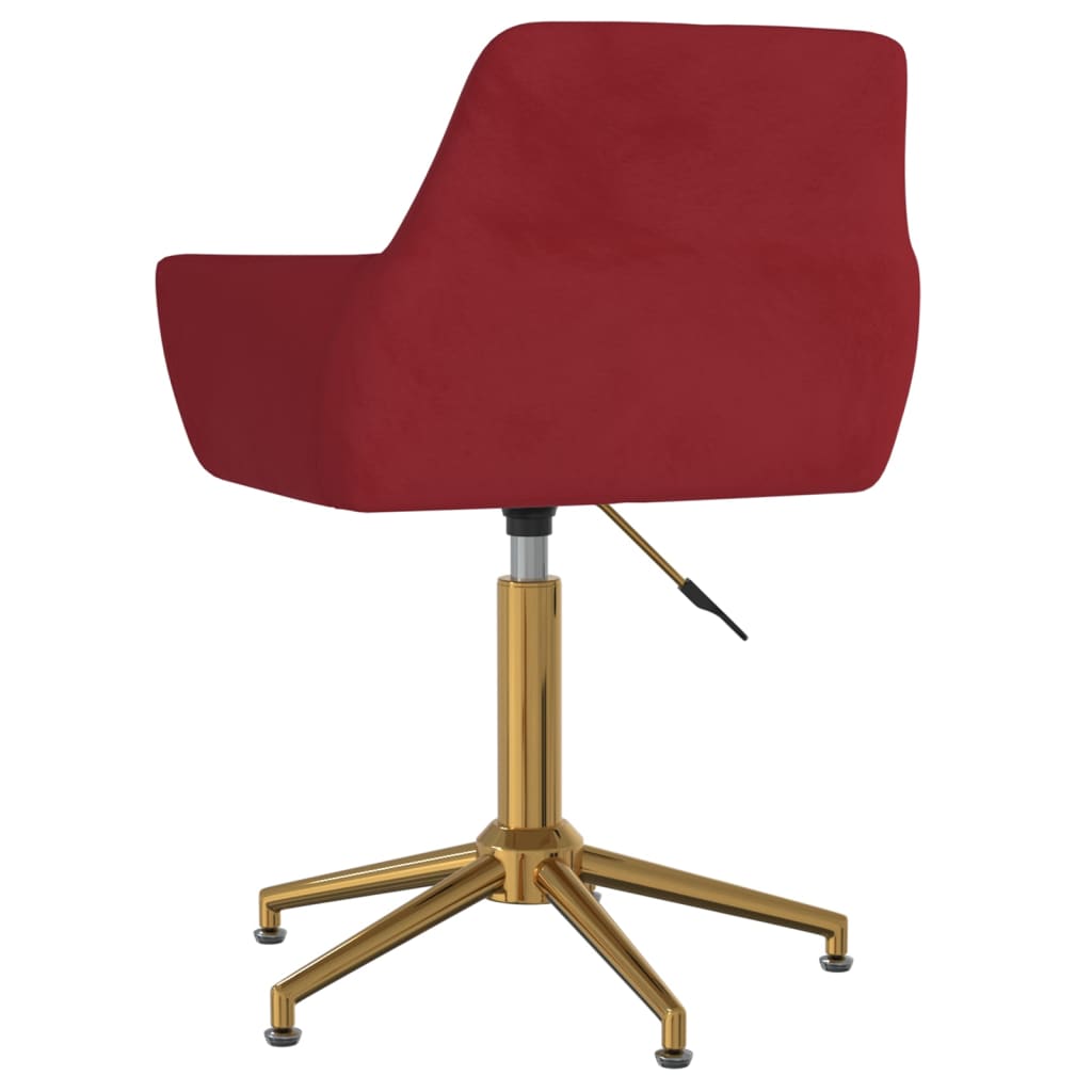 Okretna uredska stolica crvena boja vina baršunasta