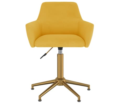 vidaXL Chaise pivotante de bureau Jaune Velours