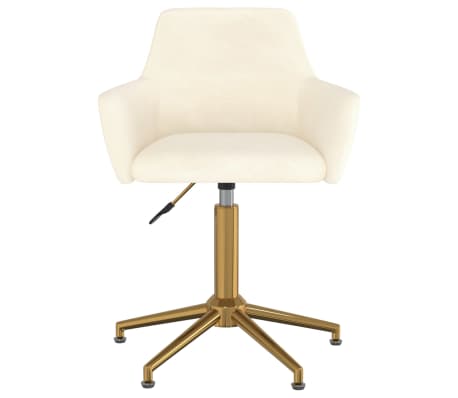 vidaXL Chaise pivotante de bureau Crème Velours