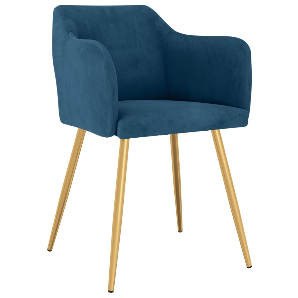 

vidaXL Eetkamerstoelen 6 st fluweel blauw