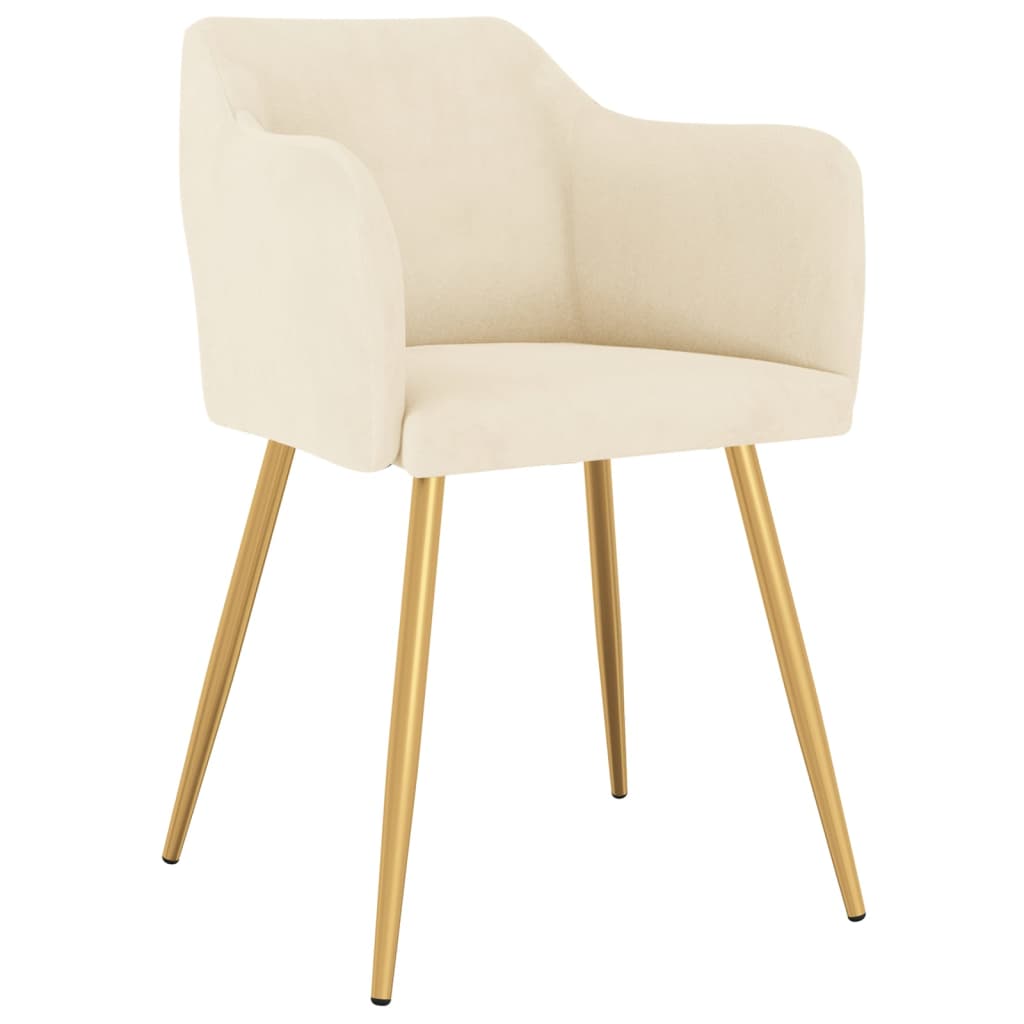 

vidaXL Eetkamerstoelen 6 st fluweel crèmekleurig