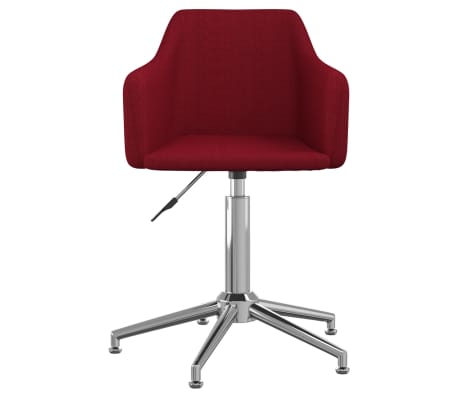 vidaXL Otočná kancelárska stolička vínovočervená látková