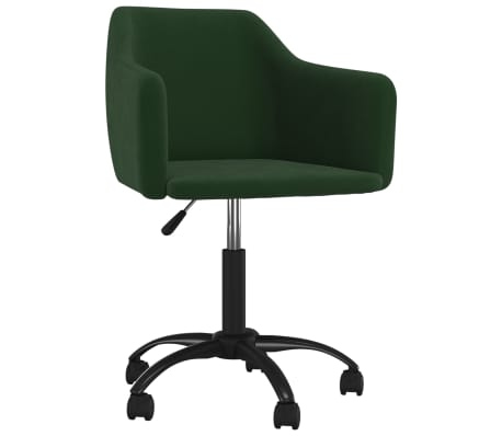 vidaXL Eetkamerstoelen draaibaar 4 st fluweel donkergroen