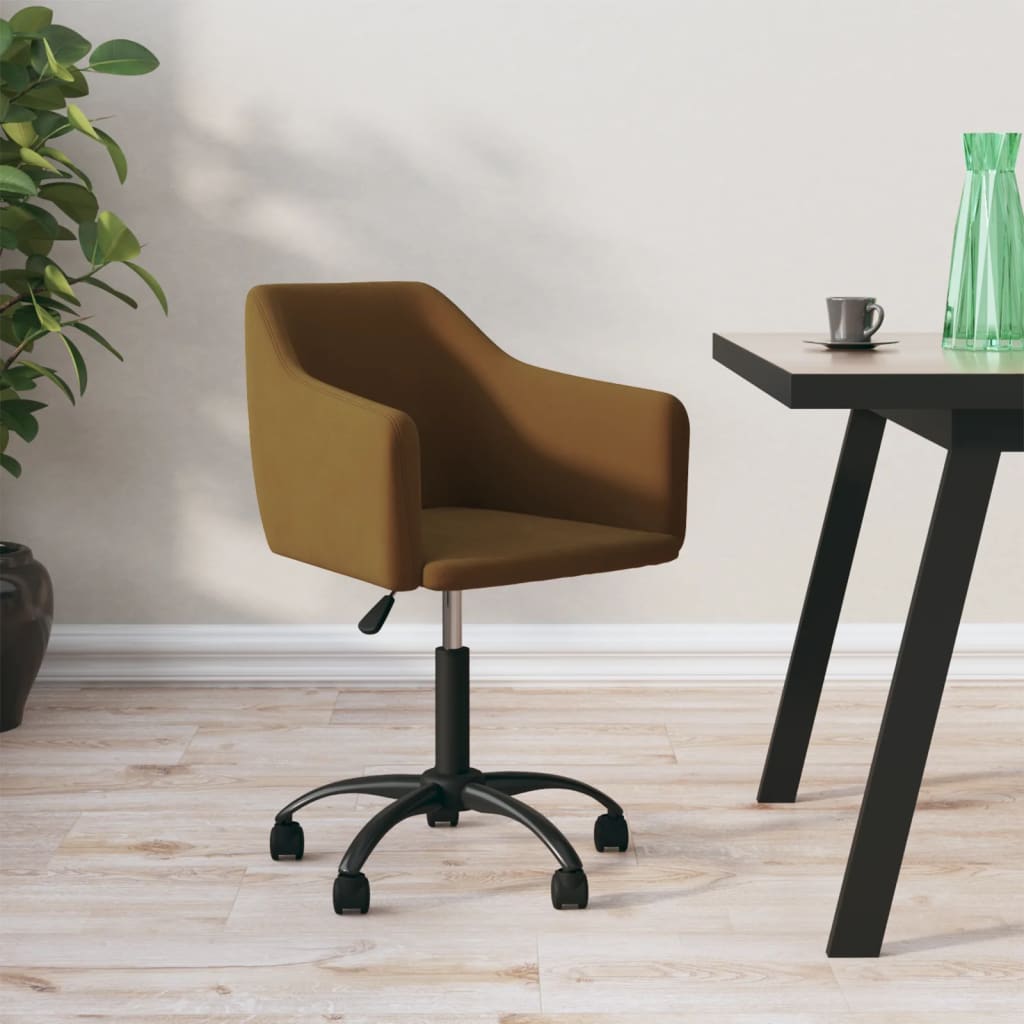 Pasukama biuro kėdė, rudos spalvos, aksomas